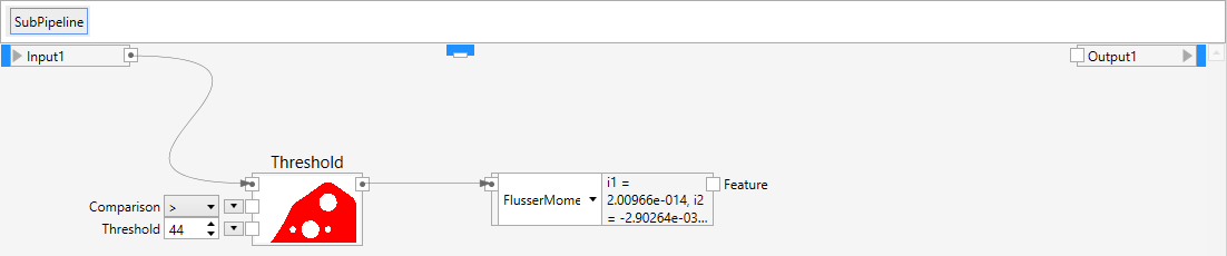 Calculating the region based Flusser moments of an object.